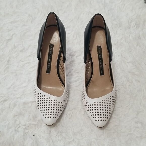 French Connection Black and White Pumps Sz 6 - Picture 5 of 10